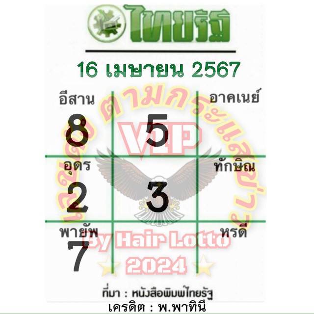 หวยไทยรัฐเลขเด็ดไทยราษฎร์เดลินิวส์บางกอกทูเดย์